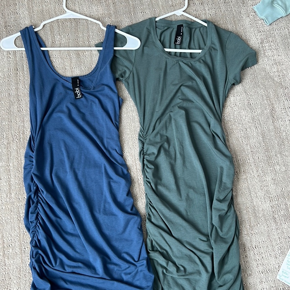 Two bobi ruched dresses